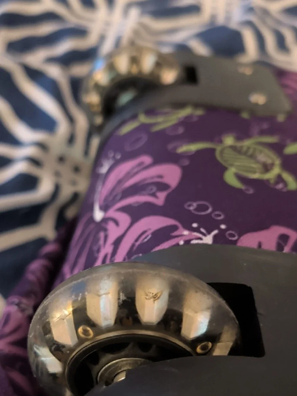 Purple Floral Women's Backpack with Front Pockets